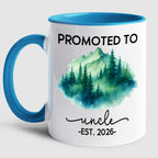 Promoted To Uncle Coffee Mug Gift For New Uncle EST 2026 Father's Day, Personalized Year Name Uncles White Teacup 11 15Oz, Customized Uncles Accent Mug Gift For Brother Family Pregnancy Announcement