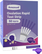 Ovulation Test Strips with Cups, Amazewell Ovulation Strips Fertility Test for Women Ovulation Predictor Kit for Home, 50pcs LH Test Strips Ovulation Kit Bulk+ +1 Urine Cup, Easy Grip, High Accuracy
