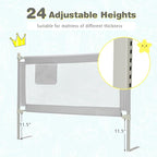 BABY JOY Bed Rail for Toddlers, 57’’ Extra Long, Height Adjustable, Foldable Baby Bed Rail Guard w/Storage Pocket & Double Safety Child Lock for Kids Twin Full Size Queen King Mattress (Gray, 57'')