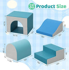 Sumbababy Foam Climbing Blocks for Toddlers: with a Tunnel - 4 PCS Foam Blocks - Kids Indoor Climbers Play Structures Play Gym Soft Climber with Slide and Stair Soft Playground Green