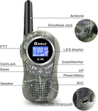 QNIGLO Camping Walkie Talkies for Kids Rechargeable, Camo Kids Walkie Talkies for Boys Girls fit Outdoor Adventure Game Spy Gear Hiking, Army Police Toys for 3 4 5 6-12 Year Old