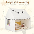 INFANS Kids Play Tent with Washable Mat Star Light Windows, Anti-Trip Large Playhouse Toys for Children Boys Girls, Indoor Outdoor Princess Tents Castle for Toddlers (Black- Wide Door)