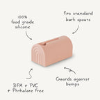 mushie Bath Spout Cover | Soft Silicone Bathtub Faucet Safety Guard for Kids | Universal Fit (Blush)