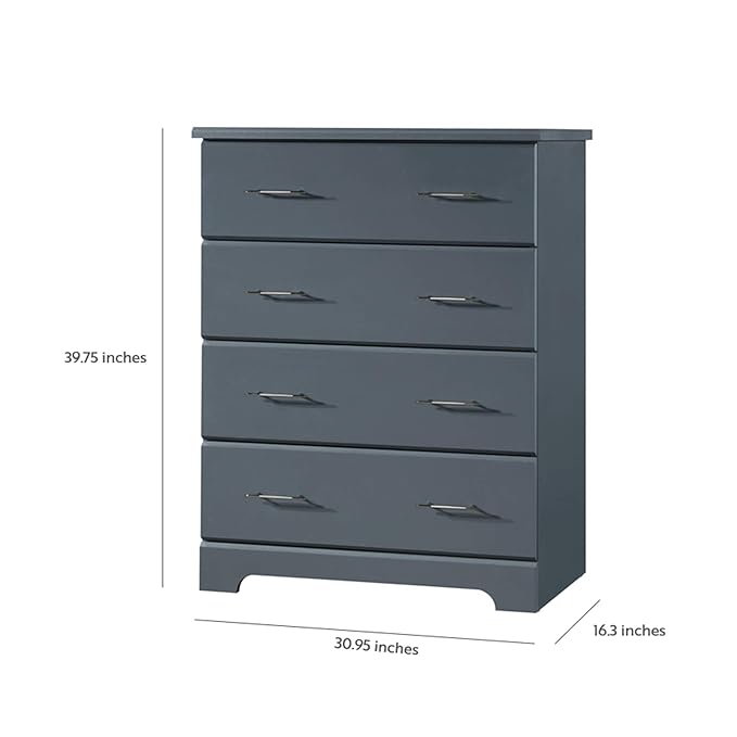 Storkcraft Brookside 4 Drawer Dresser (Gray) – GREENGUARD Gold Certified, Dresser For Nursery