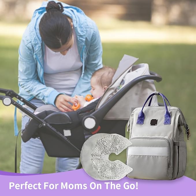 Breast Ice Packs, Breast Therapy Pack for Engorgement Hot and Cold Breastfeeding Gel Pads for New Mom Essentials Reusable Gift for Relieve Clogged Ducts, Nipple Pain, Improve Milk Flow