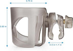 Accmor Universal Cup Holder, Stroller Cup Holder, 360° Rotatable Large Caliber Designed Bottle Holder for Stroller, Bike, Wheelchair, Walker, Scooter, Transparent Grey
