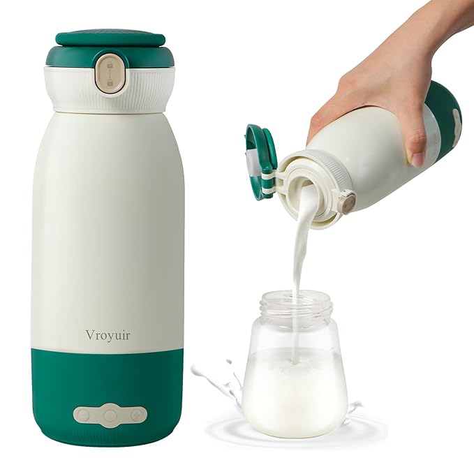 Portable Bottle Warmer with Precise Temp Control (95-135°F) - 17 Oz Travel Warmer for Breast Milk, Formula & Water, Fast Heating & USB Quick Charge