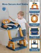 Potty Training Seat with Step Stool Ladder, Potty Training Toilet Seat with Soft Seat Splash Guard, Adjustable Height, 2 in 1 Potty Seats for Toddlers Kids Boys Girls
