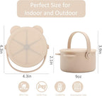 Snack Cups for Toddlers, Baby Snack Containers, Silicone Toddler Snack Cups No Spill, Food Catcher with Lid & Bucket-like Handle, BPA Free & Dishwasher Safe, 9 Ounce Creme