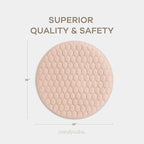 Comfy Cubs Round Kids Play Mat - Small 36 inches Soft Quilted Baby Floor Mat with Non-Slip Bottom - Plush Design for Toddlers' Playtime and Relaxation - Comfortable and Durable - Blush