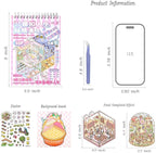 Dwpetzo 20 Sets DIY 3D Sticker Scenes for Adults with Tweezer, Cute 3D House Sticker Therapy for Girls Make Your Own Mini Room Scene Collection Book for Adult Kids Relief Stress Pass The Time