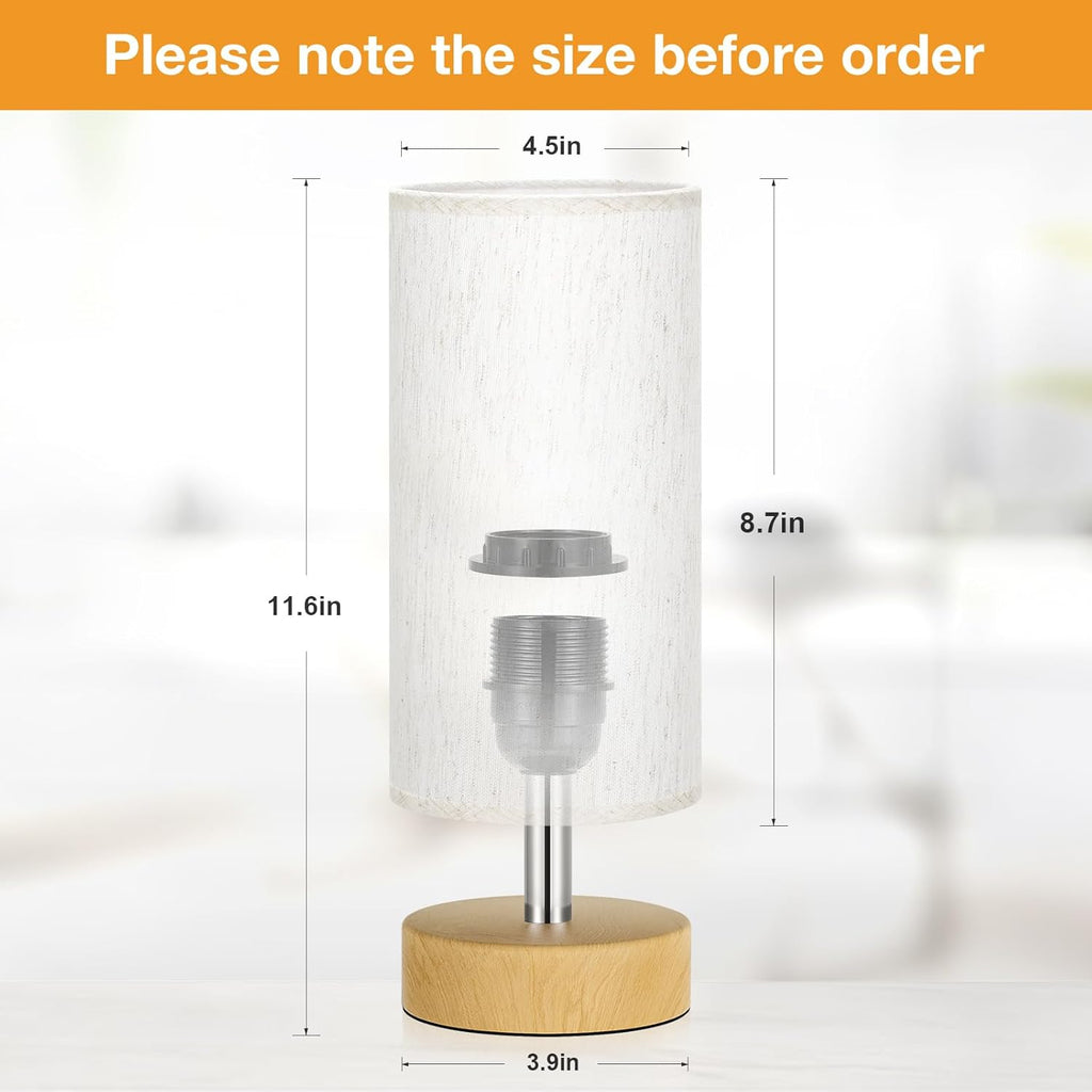 Small Table Lamp for Bedroom - Bedside & Desk Lamp, Minimalist Nightstand Light for Kids, Living & Office Room