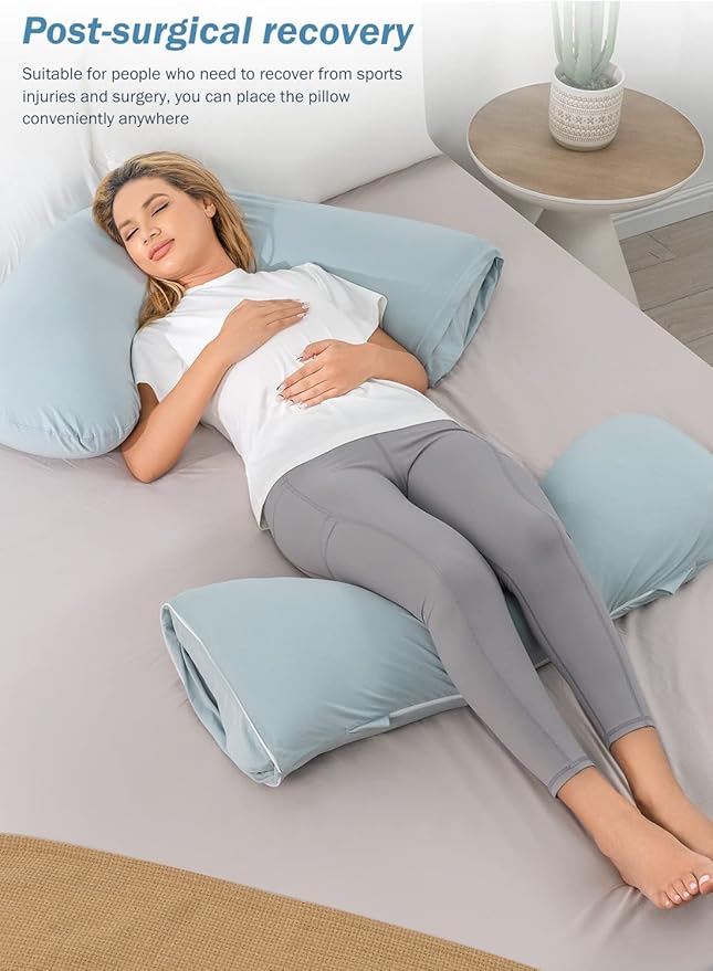 INSEN Pregnancy Pillow for Sleeping,Maternity Body Pillow for Pregnancy Women,Pregnancy Support Pillow for Back, Hip Pain, Green