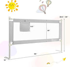 BABY JOY Bed Rail for Toddlers, 69’’ Extra Long, Height Adjustable & Foldable Baby Bed Rail Guard w/Storage Pocket & Double Safety Child Lock for Kids Twin Double Full Size Queen King Mattress (Gray)