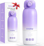 Portable Bottle Warmer for Travel - Large 12oz Capacity with Dual Heating Modes for Breast Milk & Water, Fast Heating Smart Temperature Control, Portable Milk Warmer Gifts for New Mom Purple