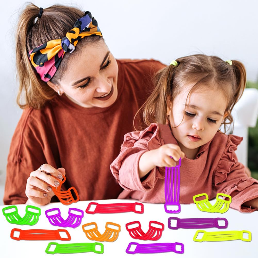 24 Pack Fidget Squishy Stretchy String Sensory Toy, Colorful Sensory Fidget Stretch Elastic Strings Fidget Toy for ADHD Kids Adults Stress Relief Party Favors Christmas Stocking Stuffers School Gifts