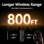 Wireless Meat Thermometer Digital 800FT Long Range Food Thermometer with Bluetooth Thinner Meat Probe for Remote Temp Monitoring of BBQ, Oven, Grill, Smoker, Air Fryer, iOS & Android App