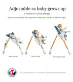 Mallify Convertible High Chairs for Babies and Toddlers, Height Adjustable Baby High Chair, High Chair with Removable Tray, Adjustable Backrest, Portable Baby Dinning Chair with Lockable Wheels