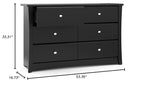 Storkcraft Crescent 6 Drawer Bedroom Dresser (Black) – GREENGUARD Gold Certified, Nursery Dresser for Kids Bedroom