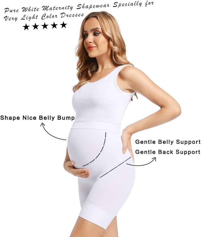 Seamless Maternity Shapewear, Prevent Thigh Chaffing, Pregnancy Belly Support, S-5XL