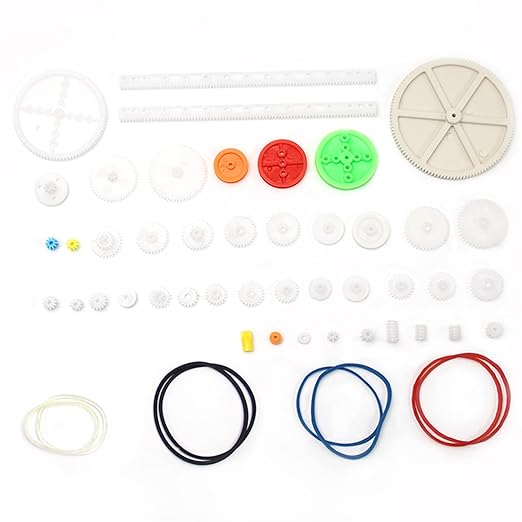 Fielect 43Pcs Plastic Gear Kit With Assortment Accessories for DC Motor Robot