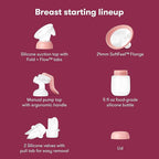 Frida Mom 2-in-1 Breast Pump: Manual Hand Pump & Hands-Free Automatic Suction Cup, Dual-Mode, Wireless Milk Collector, Ergonomic Handle, SoftFeel Flange for Breastfeeding