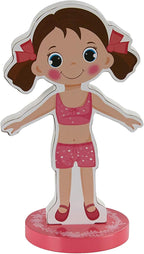 TOYSTER'S Magnetic Wooden Dress-Up Dolls Toy | Pretend Play Set Includes: 1 Wood Doll with 30 Assorted Costume Dress Ideas | Not Your Average Paper Doll | Great Gift Idea for Little Girls 3+