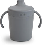 mushie Trainer Sippy Cup | Made in Denmark | Leak Resistant Twist-Off Lid & Handles | 6 Months + (Smoke)