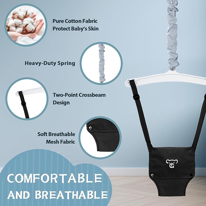 G TALECO Gear Baby Jumper with Stand,Baby Bouncer,Easy Set-Up,Baby Exerciser for Active Babies,Suitable for Indoor and Outdoor, Black (Water Mat Include)