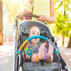 Baby Stroller Arch Toys, Crib Mobile for Infants Adjustable Bassinet Mobile with Universal Clamp, Activity Toy Bar for Bouncer Newborn CarSeat Stroller Toy Sense Toys for Baby 0 6 12 Months