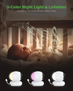 SANNCE Baby Monitor with 1080P Camera & Night Light,5.5" Baby Monitor with Temperature and Sound Alarm, PTZ,IR Night Vision,Power Reminder,1000ft Range