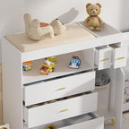 PakaLife Changing Table with Drawers, White Drawer Dresser,Changing Table Dresser with 5 Drawer & Cabinet…