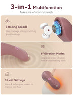 Momcozy Rolling Lactation Massager with Heat, 3-in-1 Real-Like Massage for Relieve Clogged Ducts, Breast Massager Warming for Breastfeeding, Improve Milk Flow, Dusty Rose