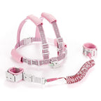 Reflective Toddler Harness with Anti Lost Wrist Link- 3 in 1 Baby Safety Leash with Key Lock Design for Boys/Girls, Walking Wristband Rope Protection Tether Belt, Pink