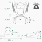 Baby Carrier, 3-in-1 Baby Carrier Newborn to Toddler with Hip Seat (Ergonomic M Position) for 0-36 Month/7-45lbs, Adjustable Size for Enhanced Lumbar Support,Perfect for On-The-go,Light Cyan