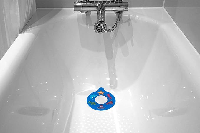 Bathtub Drain Stopper, Silicone Tub Stopper Plug, Universal Bath Drain Cover, Kids Tots Babies Gift (Blue Seahorse)
