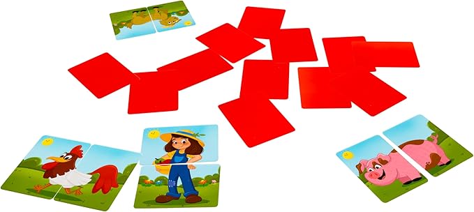 ORCHARD TOYS, Farmyard Heads & Tails Game - New Art, A First Matching Activity That Develops Into a Fun Game, 24 Updated Chunky Cards, Age 18 Months+, 1-4 Players