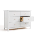 Graco Sasha 6 Drawer Dresser (White) – GREENGUARD Gold Certified, Wood Storage for Nursery or Kids’ Room, Safe Interlocking Drawer System & Easy Assembly with Pre-Installed Tracks