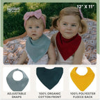 Parker Baby Muslin Bandana Drool Bibs | 100% Soft Muslin Cotton, Absorbent & Adjustable | Stylish Teething & Drooling Bibs