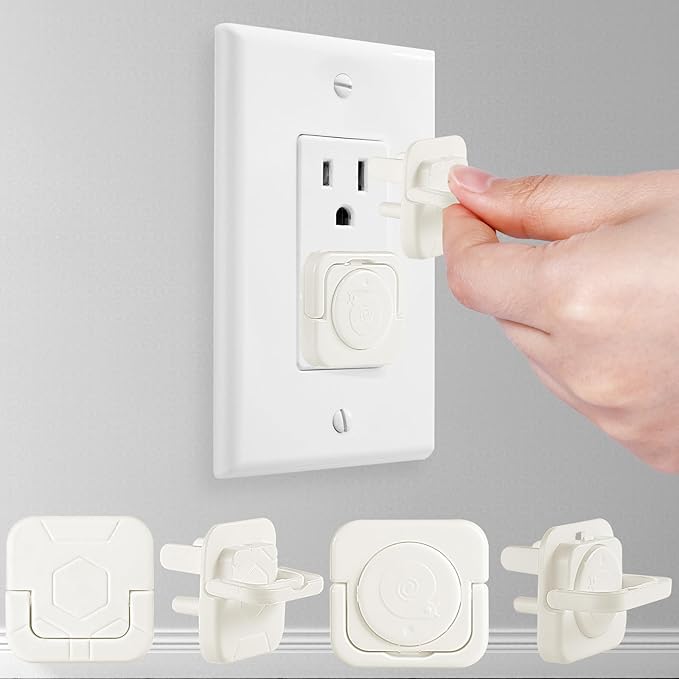 Outlet Covers Baby Proofing, 54 Pack Child Proof Plug Socket Covers Electric Plug Protectors Safety Caps with Hidden Pull Handle, for US 3-Prong, Mixed