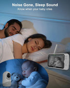 Upgrade Video Baby Monitor with Camera and Audio 6" Large Screen, 35-Hrs Battery, No WiFi Baby Monitor, Remote Pan/Tilt/Zoom Camera, 2-Way Talk, Night Vision, Temperature, 1000ft Range
