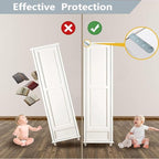 Anti Tip Furniture Anchors for Baby Pet Proofing,Furniture Wall Anchor Furniture Dresser Bookshelf Falling Prevention Device for Children (Grey)