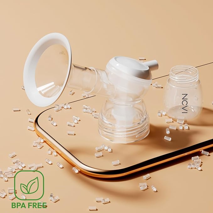 NCVI 8128 Electric Double Breast Pump Breastfeeding with 4 Modes 9 Levels, Rechargeable Pump Machine Strong Suction for Bigger Breast with 21/24mm Flanges Parts, Anti-Backflow Non-Spill and Low Noise