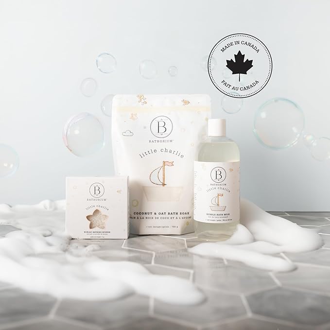 Bathorium Little Charlie Bubble Bath Milk, Gentle & Nourishing for Babies, Enriched with Coconut Milk & Oatmeal, Safe for Sensitive Skin, 8 fl.oz