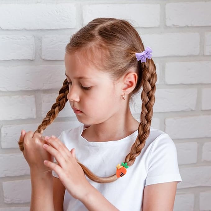 100PCS Baby Hair Ties, Cotton Toddler Hair Ties for Girls and Kids, Seamless Hair Bands, Elastic Ponytail Holders（Random color 100 B）