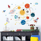 Space Planet Wall Decals Wall Stickers Kids,Cute Educational Wall Stickers for Daycare,Nursery,Playroom,Babyroom,Classroom,School.