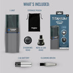 Microtouch Titanium Edge Ear & Nose Trimmer – Dual Rotary Blade Heads with Light – Water Resistant – Travel Friendly – Durable Design – Titanium Coated Blades for Precise, Comfortable Grooming