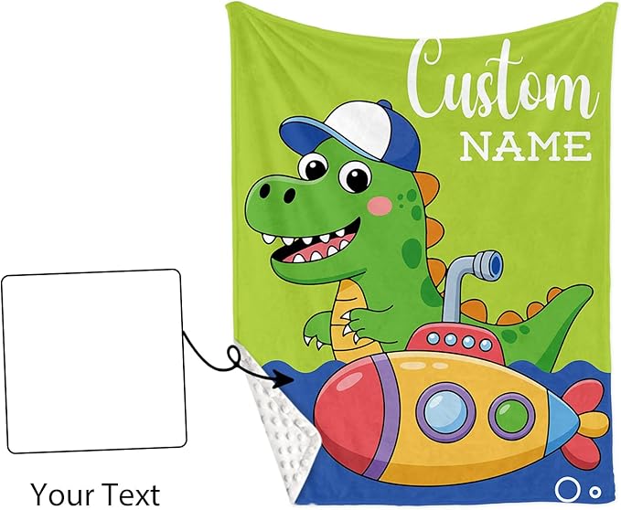 Personalized Baby Crib Bedding Set, Custom Name Submarine Pattern Nursery Bedding Set 3 Pcs, Baby Blanket Fitted Crib Sheet Changing Pad Cover, Personalized Nursery Decor Gift for Newborns Boys
