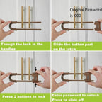 4 Pack Child Proof Sliding Cabinet Door Code Locks Baby Safety Cupboard Locks Adjustable U Shaped Cabinet Latches for Knob Handle Drawers Closet (4 PCS, Coffee)