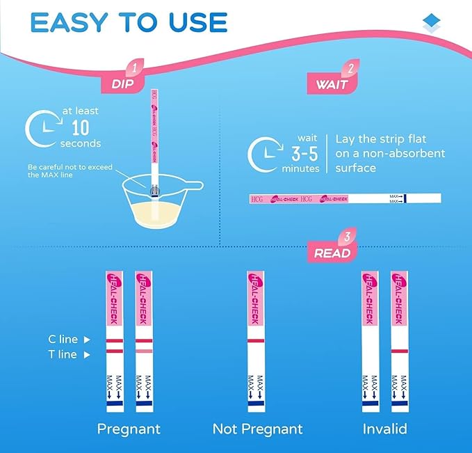 10 Count Pregnancy Tests with Cups, Bulk Pregnancy Test Strips for Detection at Home, Over 99% Accuracy, Individually Wrapped Fertility Tests, Extra-Wide 5mm HCG Tests, Pruebas De Embarazo